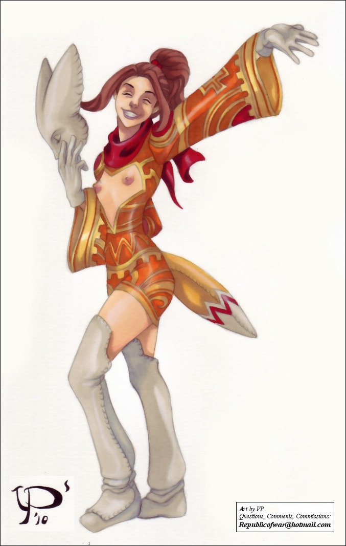 1girls 2010 breast_cutout breasts breasts_out casual_exposure erotic_costume female female_only final_fantasy final_fantasy_tactics kitty_pryde marvel marvel_comics pointy_chin rule34 shadowcat solo straight_hair tactical_nudity topless uncensored vp x-men x-men_evolution