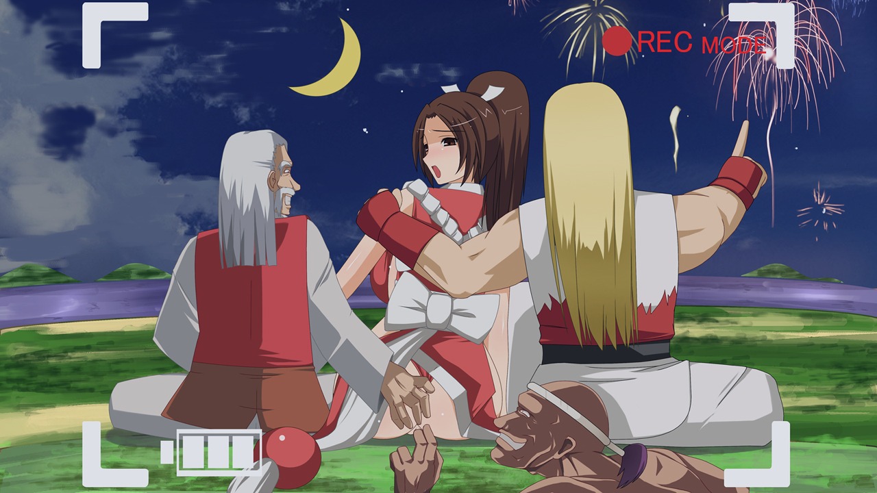andy_bogard cheating_girlfriend fatal_fury female human hwa_jai jubei_yamada king_of_fighters mai_shiranui male multiple_boys ntr rule34 straight