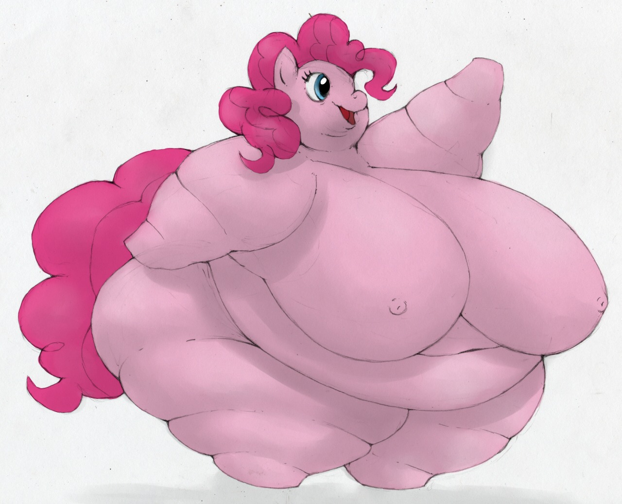 1girls anthro arkveveen earth_pony equine fat female female_only friendship_is_magic horse morbidly_obese morbidly_obese_anthro morbidly_obese_female my_little_pony obese obese_anthro obese_female overweight pinkie_pie_(mlp) pony rule34 solo straight_hair tagme