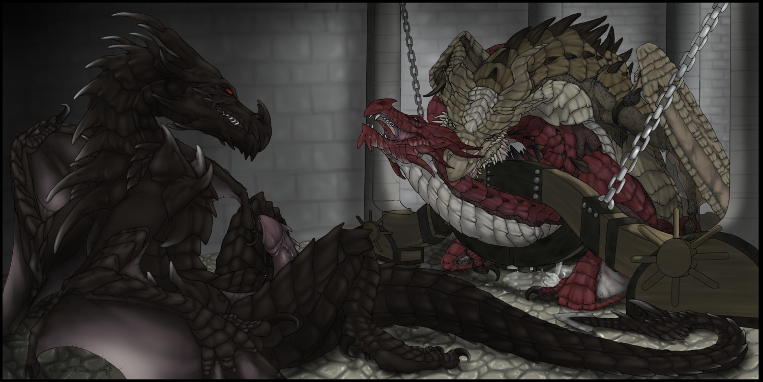 absurd_res alduin anal anal_penetration bdsm being_watched bethesda_game_studios bite black_border bodily_fluids bondage border bound brother_(lore) brothers_(lore) cum cum_on_ground cum_pool cum_while_penetrated cumshot dragon e621 ejaculation erection european_mythology feral feral_on_feral from_behind_position genital_fluids genitals group hands-free hi_res incestuous_voyeur_(lore) looking_at_another lying male male/male male_penetrated membrane_(anatomy) membranous_wings microsoft mythological_creature mythological_scalie mythology neck_bite necrodrone nude odahviing open_mouth orgasm paarthurnax penetration penile_spines penis red_eyes restraints scalie sex sibling_(lore) skyrim spines stocks tail the_elder_scrolls tongue voyeur western_dragon wings wyvern