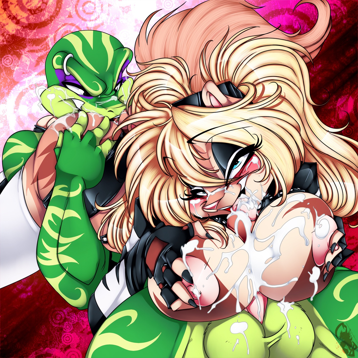 1:1 2011 69_position angel_kryis anthro balls big_breasts blonde_hair blue_eyes blush bodily_fluids breast_play breasts canid canine canis clothing crystal-for-ever cum cum_on_breasts cum_on_face cumshot digital_media_(artwork) domestic_dog duo e621 ejaculation erection eyebrow_piercing eyebrow_ring facial_piercing female fingerless_gloves gecko genital_fluids genitals gloves hair handwear hi_res interspecies licking lizard looking_at_viewer makeup male male/female mammal markings messy nails nipples nude oral orgasm penile penis penis_lick piercing reptile ring_piercing scalie sex titfuck tongue tongue_out vaginal_fluids