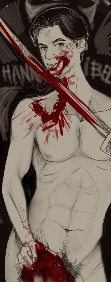 blood gore hannibal hannibal_lecter male male_only rule34 sword tagme