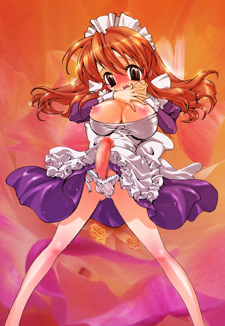 asahina_mikuru breasts censored clothing futanari intersex large_breasts maid panties rule34 shiropokuropo suzumiya_haruhi_no_yuuutsu tagme