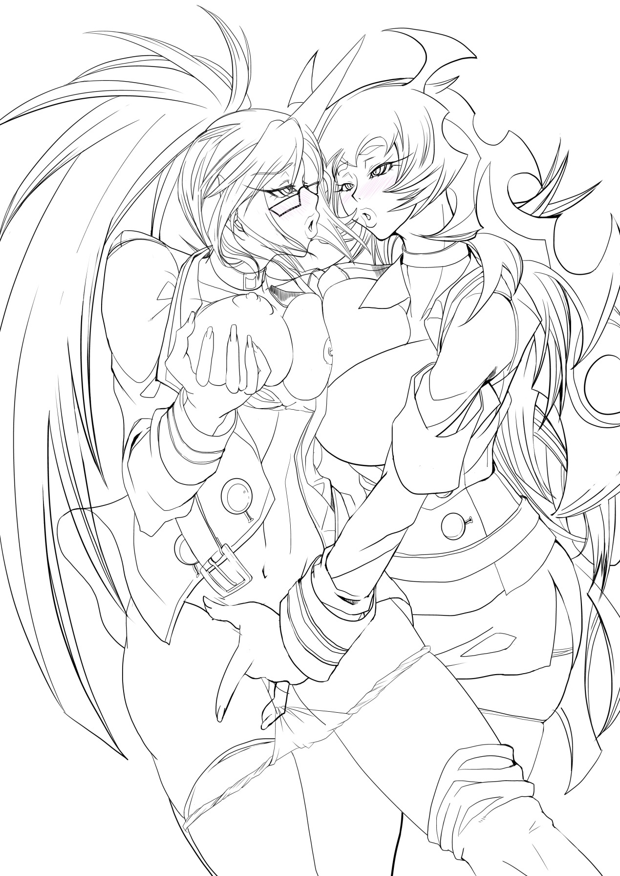 demon demon_girl drawn female incest kneesocks_daemon panty_&amp;_stocking_with_garterbelt rule34 scanty_daemon tagme