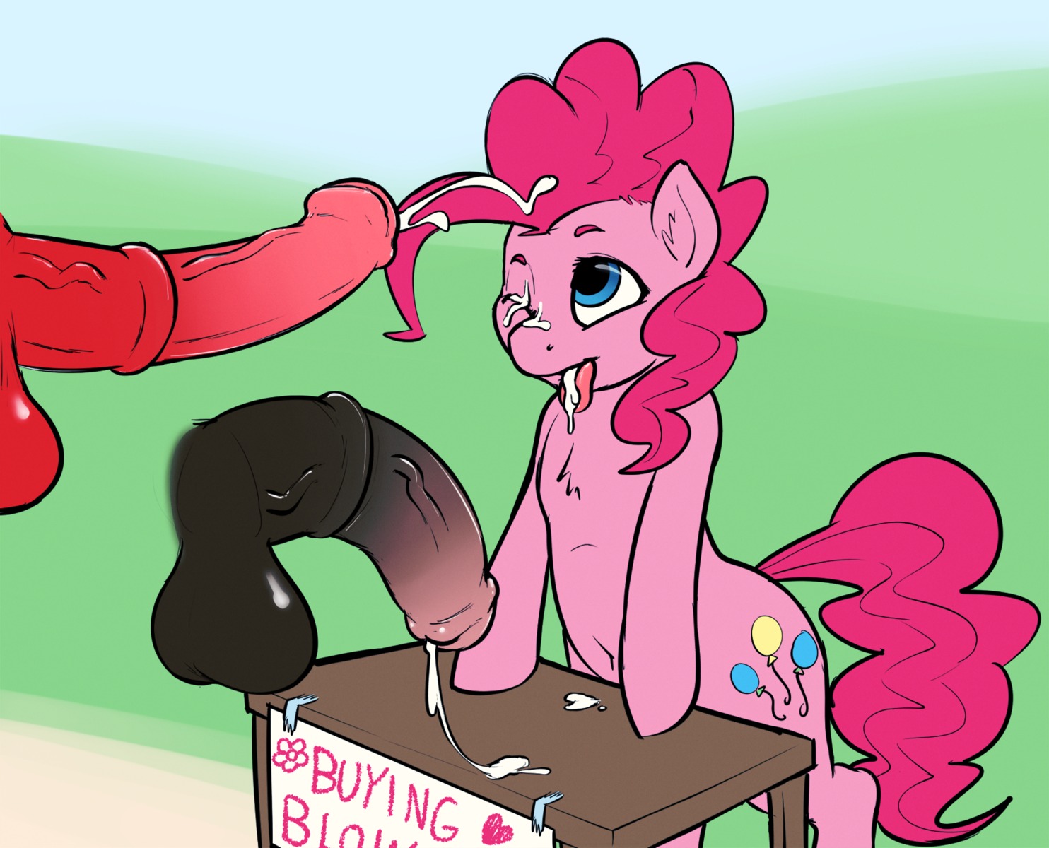 2014 animal_genitalia animal_penis atrolux balls blue_eyes bodily_fluids conditional_dnp cum cum_on_tongue cumshot cutie_mark digital_media_(artwork) disembodied_penis e621 earth_pony ejaculation equid equine equine_genitalia equine_penis erection female feral friendship_is_magic fur furniture genital_fluids genitals group hair half-erect hasbro hi_res horse male male/female mammal my_little_pony navel one_eye_closed orgasm outside penis pink_body pink_fur pink_hair pinkie_pie_(mlp) pony simple_background solo_focus table tongue vein