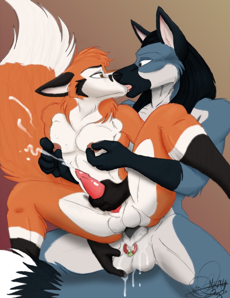 anal anal_penetration anthro ball_fondling balls bodily_fluids canid canine cum cum_inside dipstick_tail duo e621 erection fondling fox genital_fluids genitals kissing malachi male male/male male_penetrated male_penetrating male_penetrating_male mammal markings masturbation nipple_fetish nipple_pinch nipple_play nipples penetration penile penile_masturbation penis pinch sex tail tail_markings