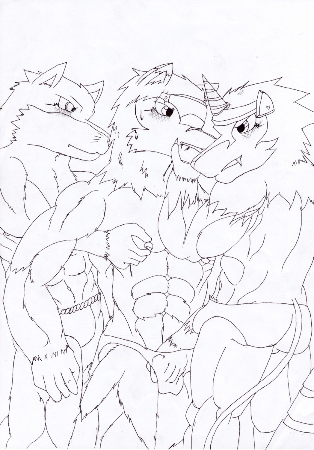 bleach digimon dorulumon furry furry_only gay machgaogamon male male_only rule34 sajin_komamura yaoi