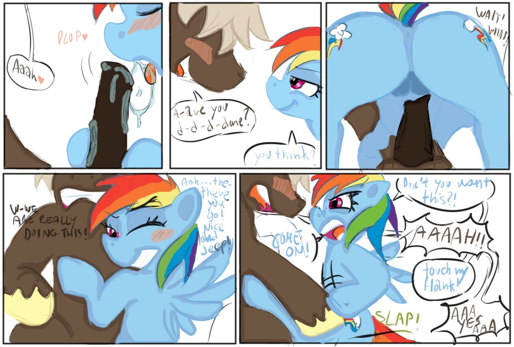 animal_genitalia animal_penis balls blue_body blue_feathers blue_fur comic dialogue dumb-bell_(mlp) duo e621 english_text equid equine equine_genitalia equine_penis erection feathered_wings feathers fellatio female female_penetrated feral friendship_is_magic fur genitals haiku_oezu hair hasbro intraspecies male male/female male_penetrating male_penetrating_female mammal multicolored_hair my_little_pony mythological_creature mythological_equine mythology oral pegasus penetration penile penile_penetration penis penis_in_vagina rainbow_dash_(mlp) rainbow_hair sex sweet_hd text vaginal vaginal_penetration vulva wings