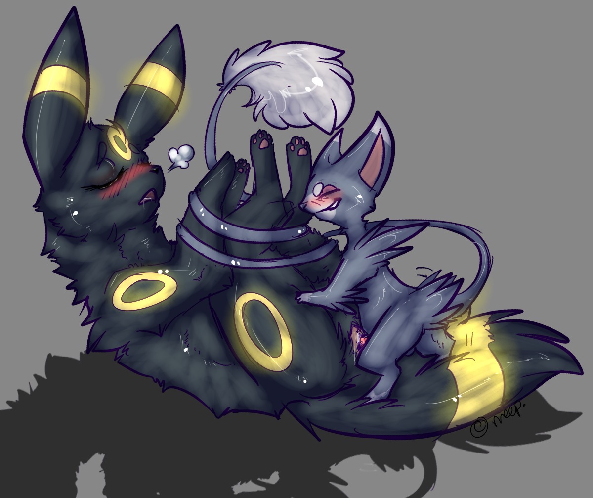bdsm bondage bound duo e621 eeveelution female feral generation_2_pokemon generation_4_pokemon glameow larger_female larger_sub male male/female meep_(artist) nintendo pokemon pokemon_(species) size_difference smaller_male submissive tail tail_bondage tail_tied umbreon