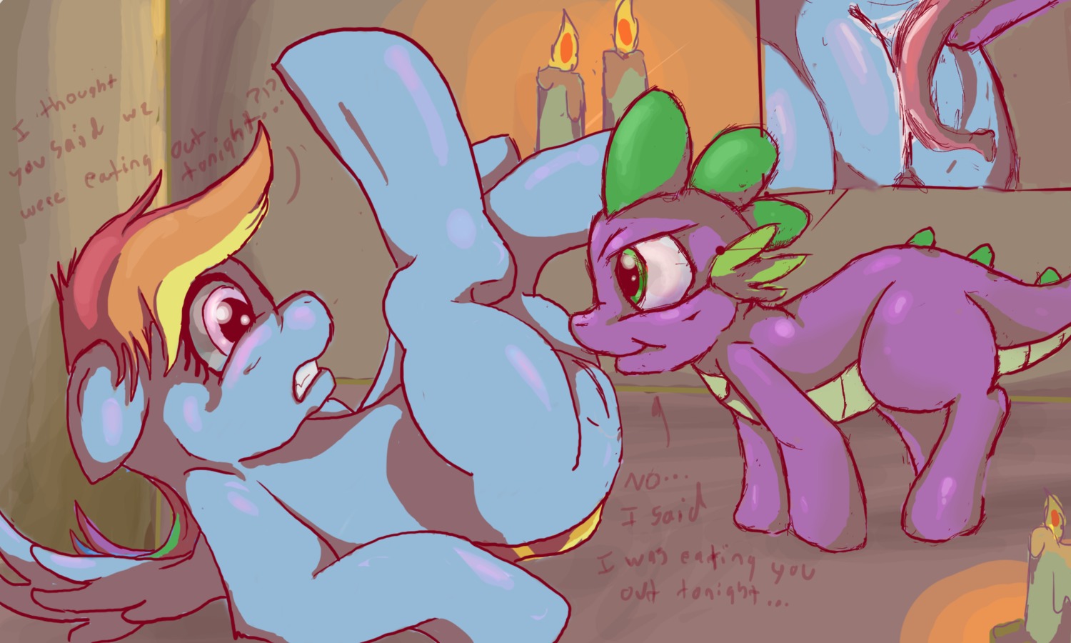 blue_fur dragon equine female feral friendship_is_magic grayautumn hasbro horse interspecies my_little_pony mythological_creature mythological_equine mythological_scalie mythology pegasus pony rainbow_dash_(mlp) rule34 scalie smooth_skin spike_(mlp)