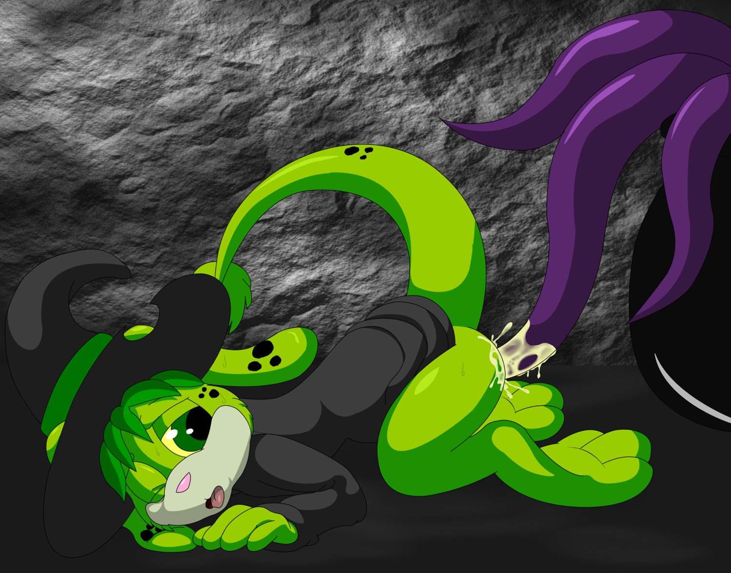 bodily_fluids clothing cpctail cum cum_inside e621 edna_(neopets) female genital_fluids green_eyes hi_res magic_user mammal neopet_(species) neopets open_mouth penetration sex solo tail tentacle_sex tentacles vaginal vaginal_penetration wet witch zafara_(neopets)