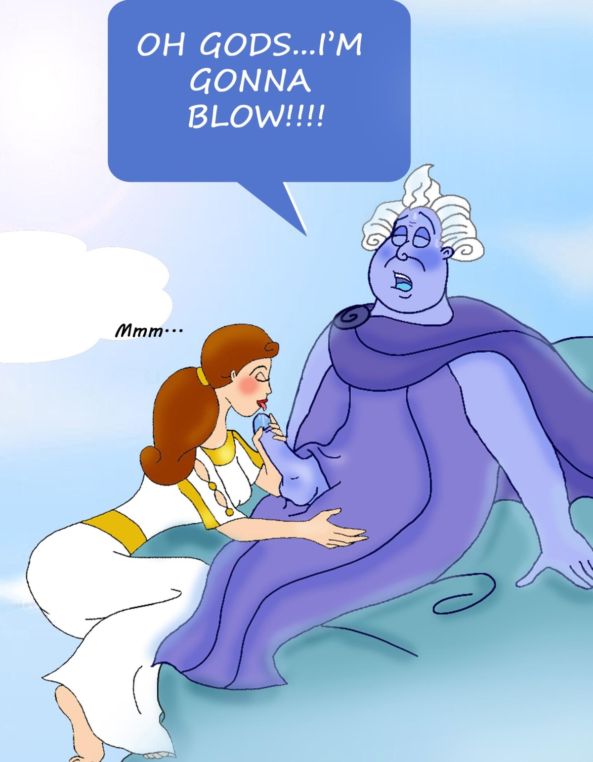 1boy 1girls balls blackrose blush boreas_(hercules) deity disney european_mythology fellatio female god greek_mythology hair hercules_(1997_film) hercules_(disney) hi_res huge_cock human male mythology oral oreithyia penis public_domain rule34 straight testicles