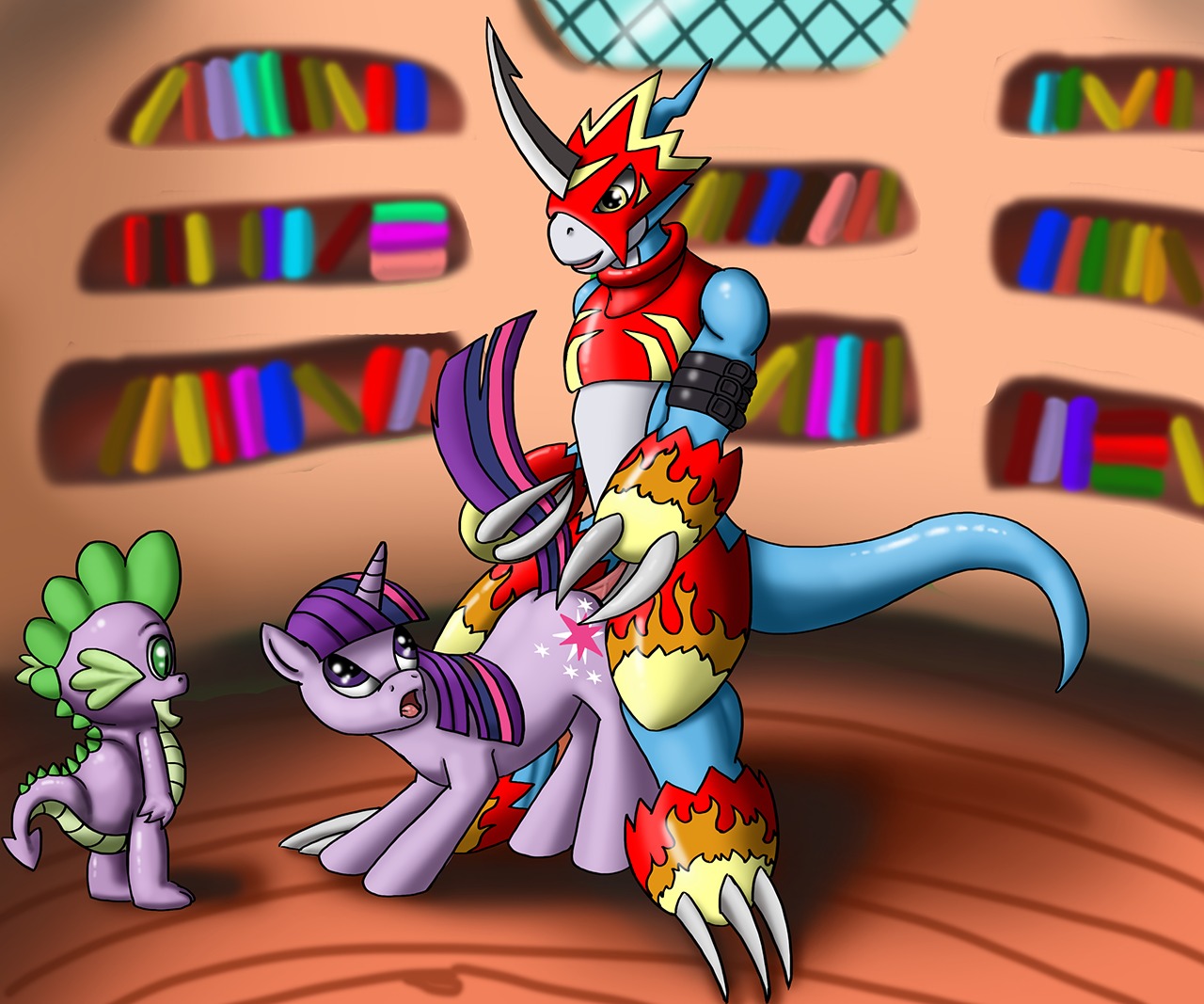 2013 ambiguous_gender anthro anthro_on_feral bandai_namco being_watched bestiality blue_body blue_skin cobra_mcjingleballs crossover cutie_mark digimon digimon_(species) dragon e621 equid equine erection female feral flamedramon friendship_is_magic fur genitals green_eyes group hair hasbro horn interspecies looking_at_another looking_back male male/female mammal multicolored_hair my_little_pony mythological_creature mythological_equine mythological_scalie mythology nude penis purple_body purple_fur purple_hair reptile scalie sex shaded spike_(mlp) tail twilight_sparkle_(mlp) two_tone_hair unicorn