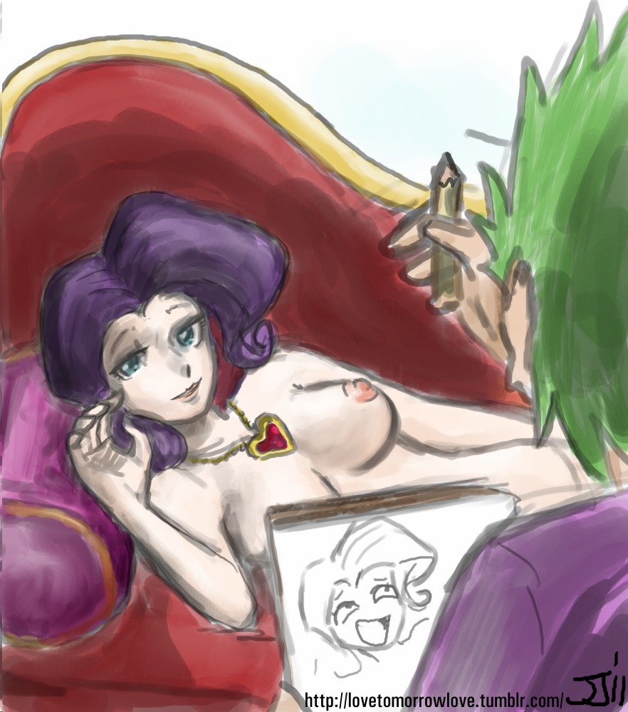 female friendship_is_magic john_joseco my_little_pony purple_hair rarity_(mlp) rule34 smooth_skin spike_(mlp)