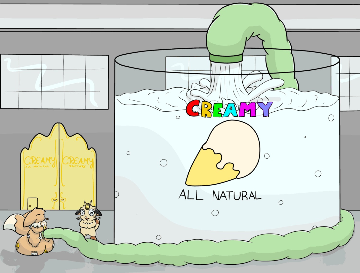 askmeaboutloom balls big_balls cum eevee excessive_cum floodvee fur furry_ears furry_tail hyper hyper_cum ice_cream male male_only meowth nintendo pokemon pokemon_(species) rule34 tail what