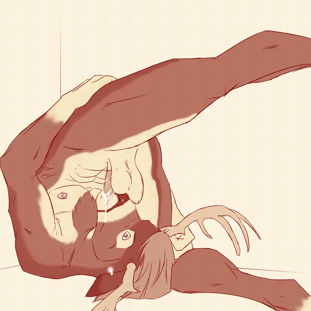 1:1 anthro antlers autofellatio balls bodily_fluids cum cum_in_mouth cum_in_own_mouth cum_in_self cum_inside cum_on_face cum_on_own_face cum_on_self deer e621 erection genital_fluids genitals horn male mammal masturbation nipples oral oral_masturbation oral_penetration penetration penile penile_masturbation penis simple_background solo tenebear