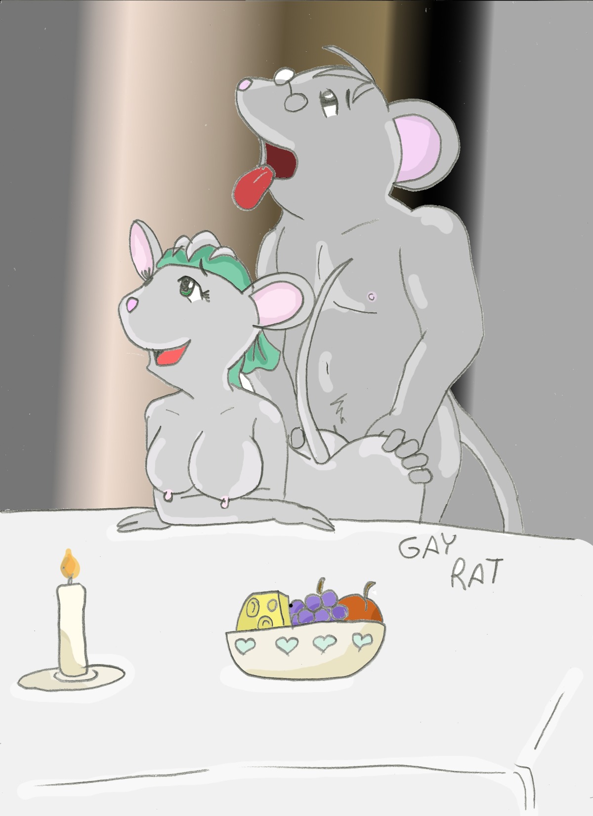 angelina_ballerina anthro breasts female gay_rat glasses grey_fur male miss_mimi mouse nude open_mouth rule34 sex straight tagme toony