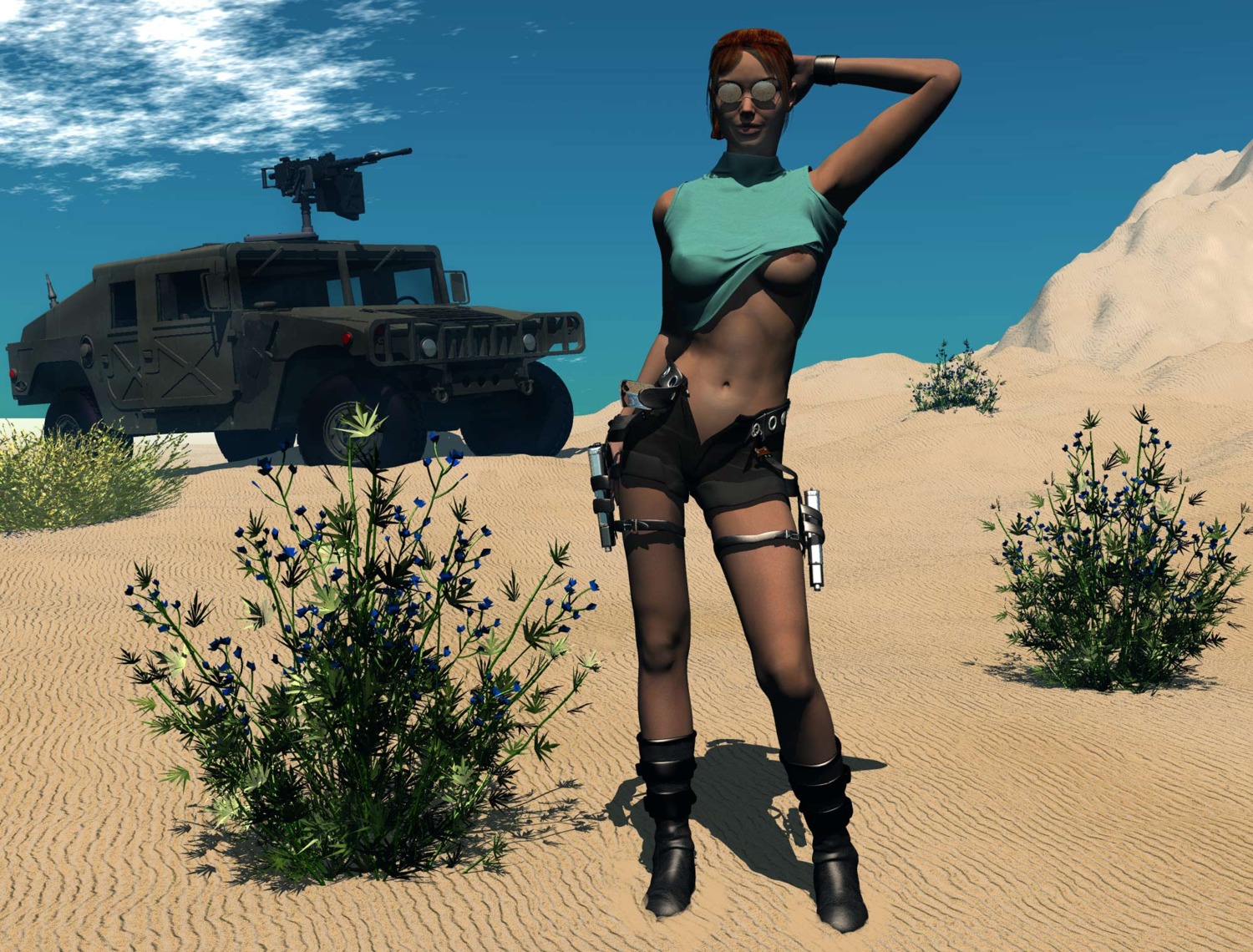 3d female female_only human lara_croft lara_croft_(classic) rule34 sandman_dreaming solo sunglasses tagme tinted_eyewear tomb_raider tomb_raider_(classic)