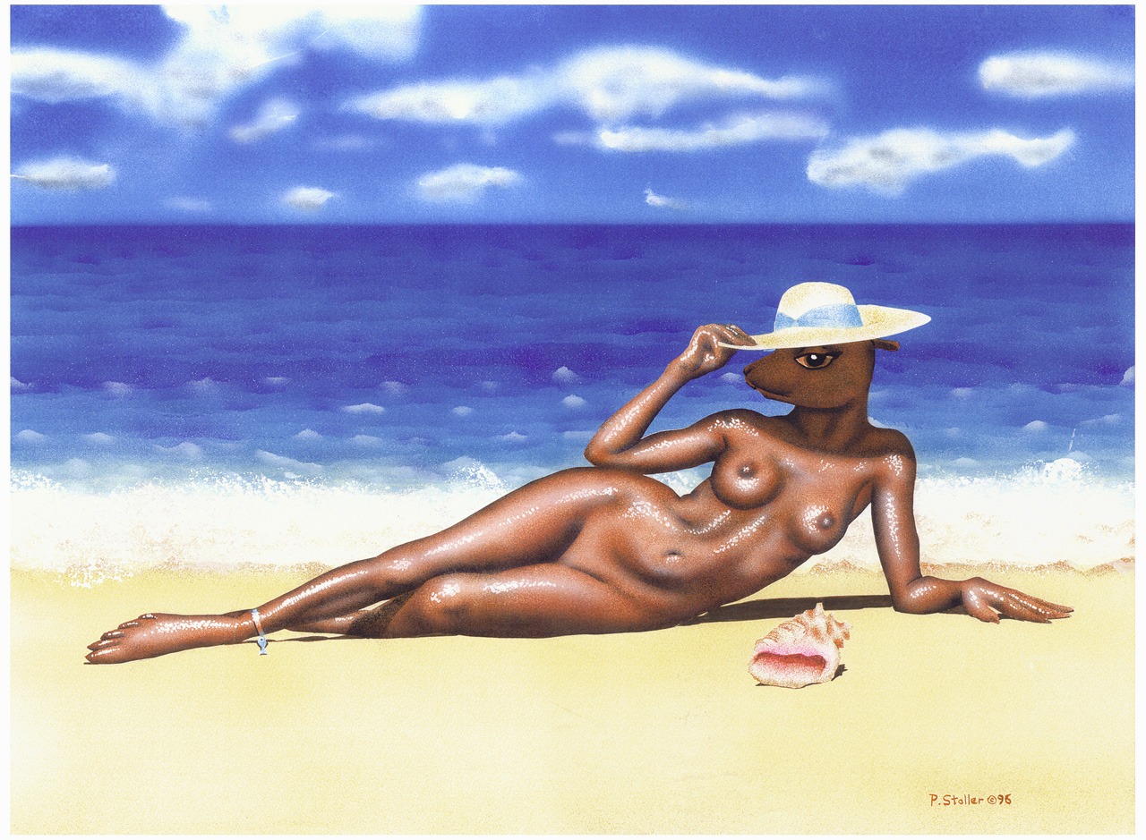 anthro aquatic beach breasts clothing cloud detailed_background e621 female hat hat_only headgear headgear_only headwear headwear_only looking_at_viewer mammal mostly_nude nipples outside pinniped pinup pose sand sea_lion seaside shell sky solo speet water wide_hips