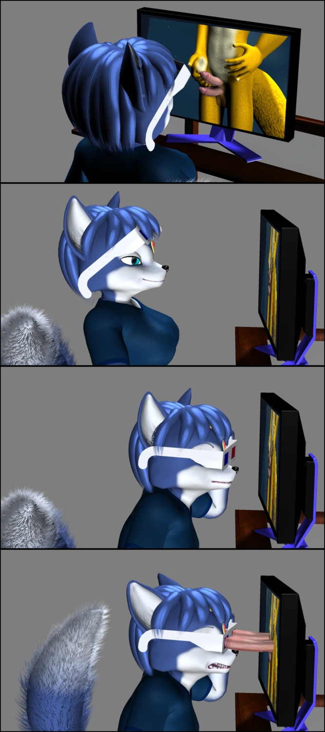 3d anthro canine female fox fox_mccloud fur furry krystal male rule34 star_fox straight tagme