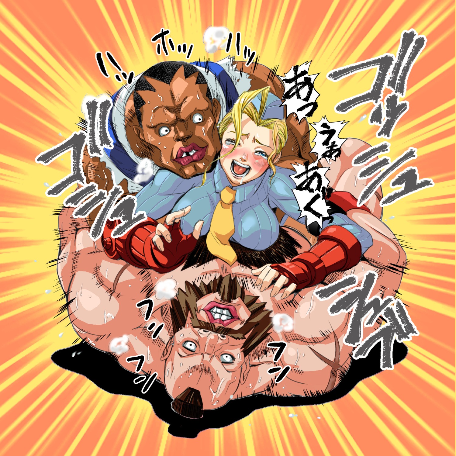 1girls 2boys alternate_breast_size balrog big_breasts black_male black_male_white_female blush breasts cammy_white capcom dark-skinned_male dark_skin female fucked_silly human interracial male open_mouth rule34 sandwiched sex straight straight_hair street_fighter threesome tsunrumaku white_female white_male zangief