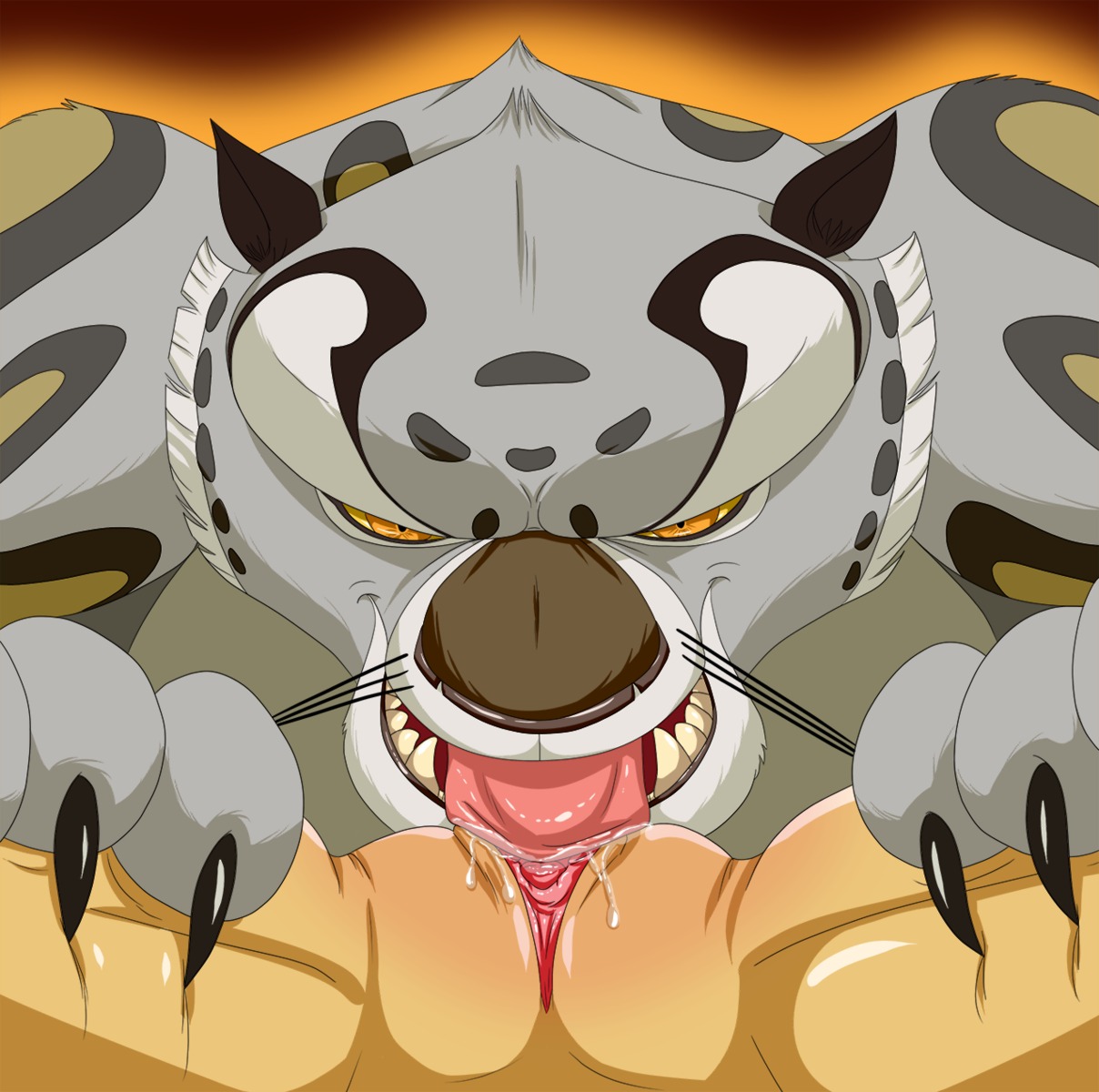 2014 alpha_channel anthro bodily_fluids breasts claws cunnilingus dreamworks drooling duo e621 faceless_character faceless_female felid female female_pov feral first_person_view fur genitals glacierk hand_on_breast hand_on_chest hi_res human human_on_anthro interspecies kung_fu_panda leopard licking looking_at_viewer male male/female mammal narrowed_eyes nipples nude oral pantherine saliva sex sharp_teeth simple_background snow_leopard squint tai_lung_(kung_fu_panda) teeth tongue tongue_out transparent_background vaginal vulva whiskers