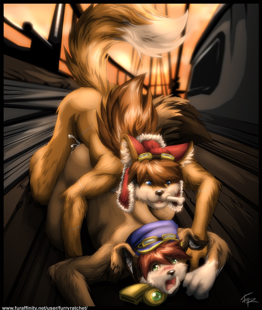 crossover cum furryratchet male male_only mamoru-kun red_savarin rule34 solatorobo tail_concerto yaoi