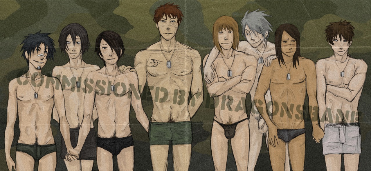 6+boys 8boys bandage gay gekkou_hayate hagane_kotetsu hair_over_one_eye hatake_kakashi izumo_kamizuki kakashi_hatake kamizuki_izumo kotetsu_hagane male male_only multiple_boys multiple_males namiashi_raidou naruto naruto_(series) necklace no_sex paheal penis rule34 scar shiranui_genma standing topless topless_anthro umino_iruka underwear underwear_only yamato_(naruto) yaoi