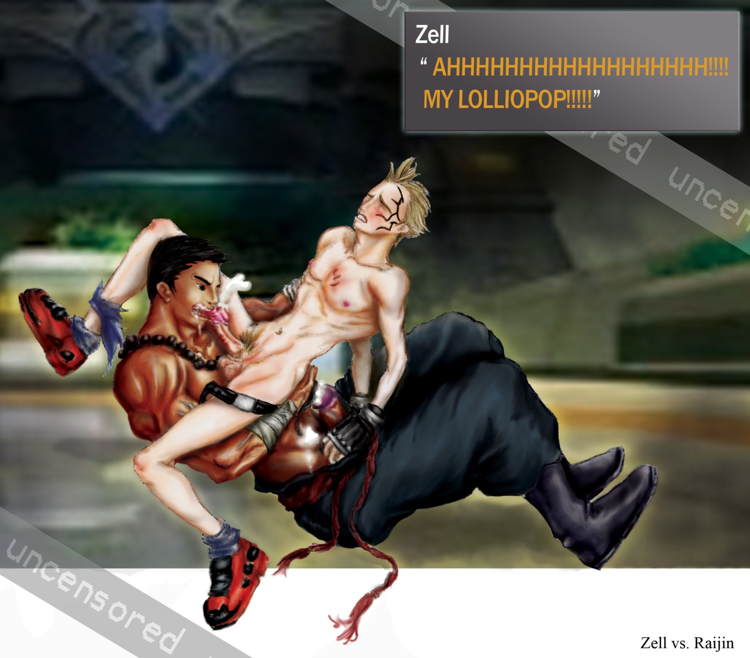final_fantasy final_fantasy_viii human male male_only multiple_males penis raijin_(ff8) rule34 yaoi zell_dincht