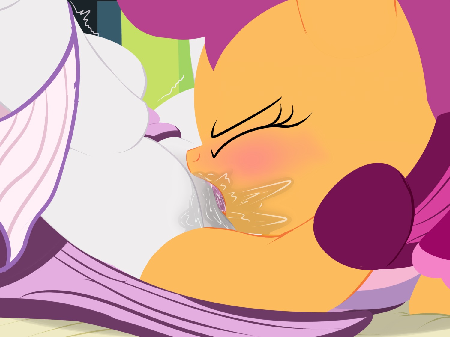 4:3 absurd_res blush bodily_fluids dtcx97 duo e621 ejaculation equid equine faceless_character faceless_female female feral friendship_is_magic fur genital_fluids genitals hair hasbro hi_res horse loli mammal multicolored_hair my_little_pony orange_body orange_fur orgasm pony purple_hair scootaloo_(mlp) sweetie_belle_(mlp) two_tone_hair vaginal_fluids vaginal_squirting vulva white_body white_fur young young_feral