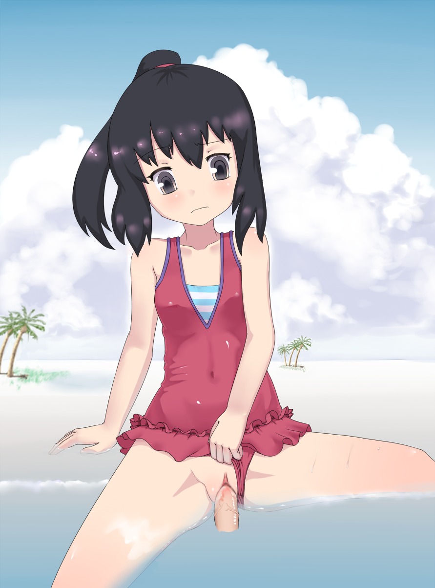 beach blush censored dawn_(pokemon) female highres human male ocean penis pokemon pokemon:_arceus_and_the_jewel_of_life pokemon_(movie) pokemon_dppt pussy rule34 sea sex swimsuit