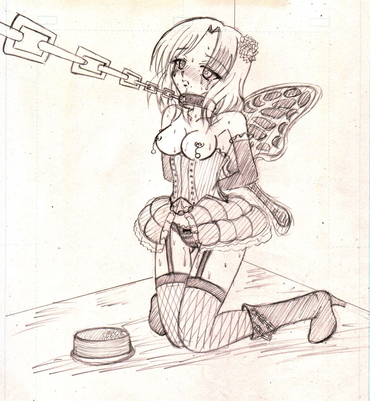 blush breasts deathsmiles female nipples rosa_(deathsmiles) rule34 tagme tears