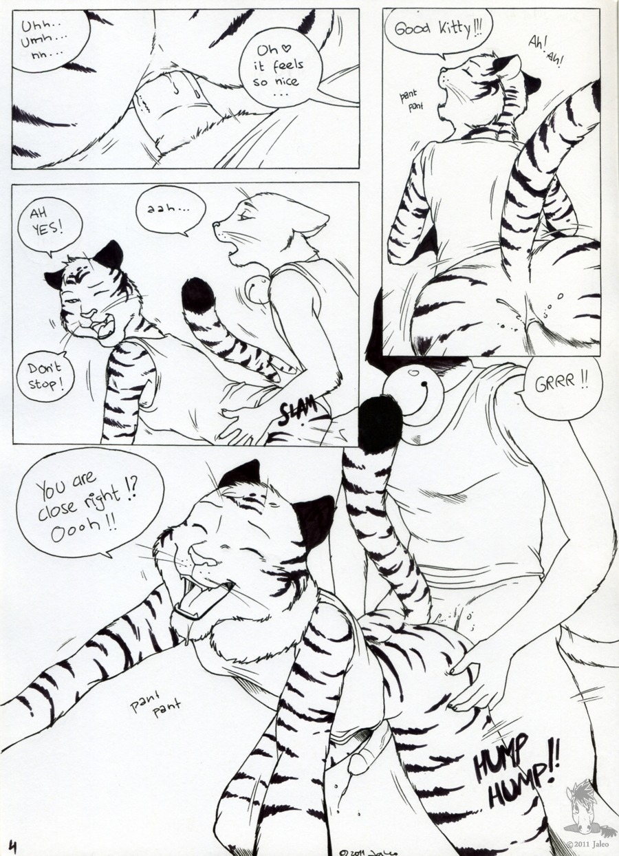 anal anal_sex anthro anus comic erection feline fur furry jaleo male penetration penis rule34 tiger