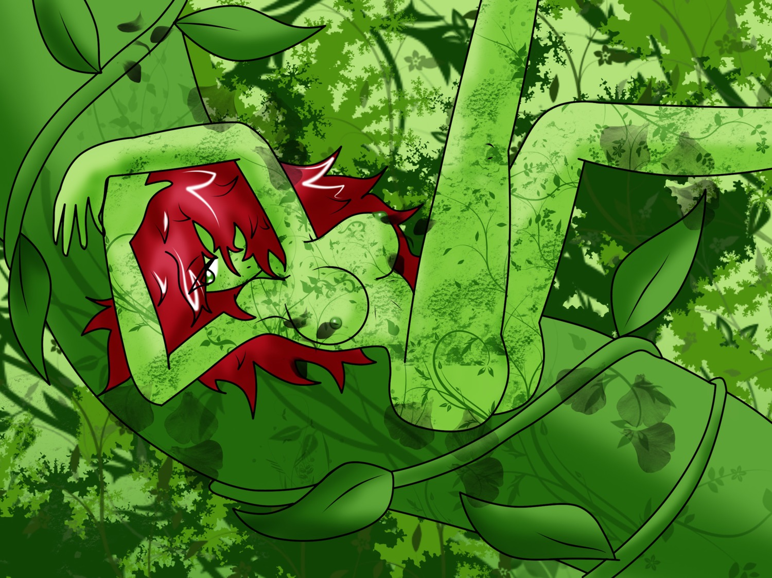 1girls 2d artist_request batman_(series) dc dc_comics female female_only green-skinned_female green_skin pamela_isley poison_ivy rule34 solo tagme
