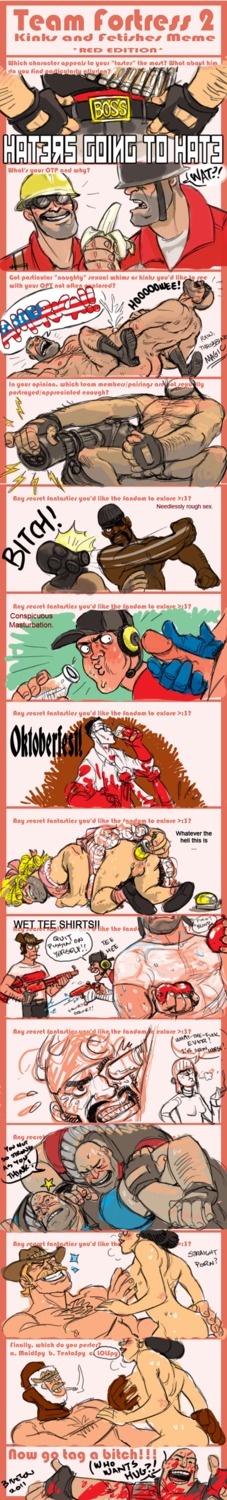 10boys 1girls anal_object_insertion anal_penetration anal_sex backwards_baseball_cap balaclava banana blood cigarette cowgirl_position crossdressing cum_while_penetrated demoman_(team_fortress_2) engineer_(team_fortress_2) eye_fucking eye_penetration female fingerless_gloves gay gloves grenades handjob headset heavy_(team_fortress_2) heavy_weapons_guy holding_penis impersonation kgbigelow male male_focus mask medic_(team_fortress_2) miss_pauling mustache penis pyro_(team_fortress_2) rule34 saxton_hale scout_(team_fortress_2) sniper_(team_fortress_2) soldier_(team_fortress_2) spy_(team_fortress_2) straight_sex team_fortress_2 water_gun