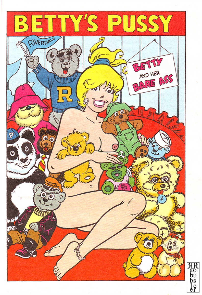 archie_comics bed bedroom betty_and_veronica betty_cooper blonde_hair breasts female nude plush_toy rabblerouser rule34 smile stuffed_animal stuffed_toy teddy_bear