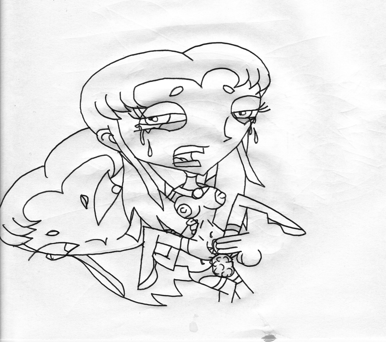 2d alien alien_girl alien_look_like_human black_and_white blackfire dc dc_comics female komand'r koriand'r monochrome rule34 starfire straight_hair teen_titans