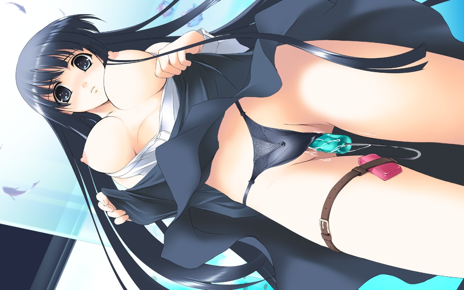 breasts censored clothed_masturbation clothing female kikurage kusakabe_yuuki large_breasts long_hair masturbation nipples panties pussy rule34 shirt skirt skirt_lift to_heart_(series) to_heart_2 underwear vibrator