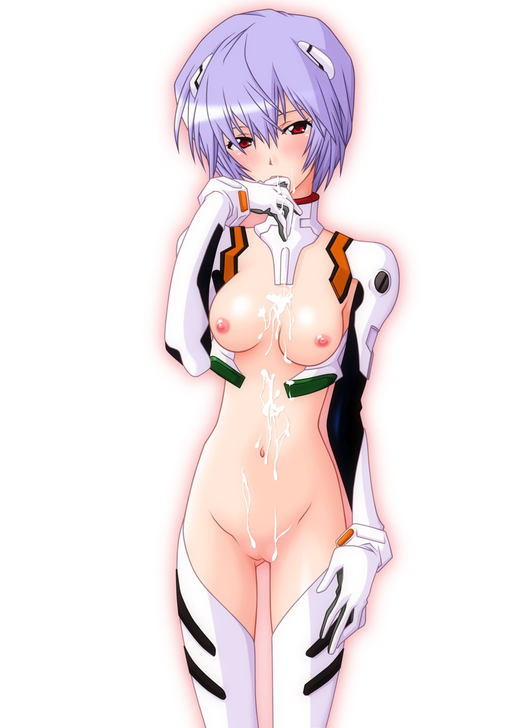 blush breasts clothing count_zero cum female neon_genesis_evangelion rei_ayanami rule34 small_breasts stockings tagme