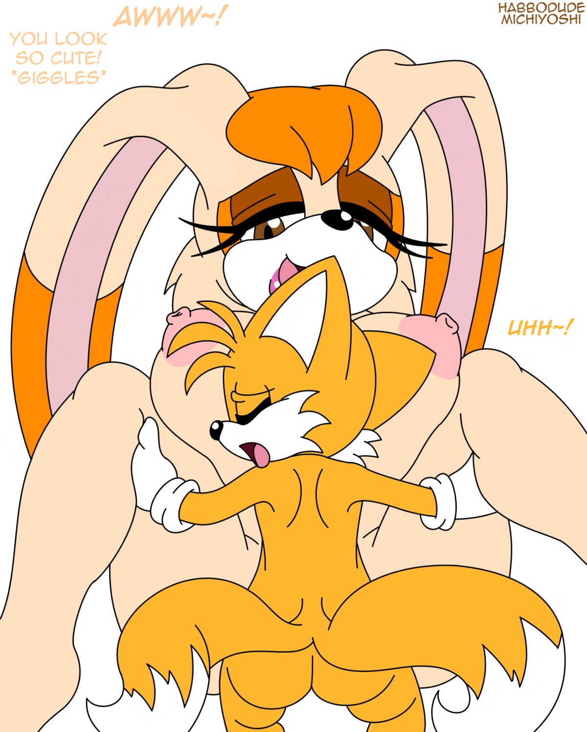 age_difference anthro anthro_on_anthro areola big_breasts breasts brown_eyes butt canid canine duo e621 english_text erect_nipples eyes_closed female female_penetrated fox from_front_position habbodude hair hi_res huge_breasts lagomorph larger_female larger_penetrated larger_sub leporid lying male male/female male_penetrating male_penetrating_female mammal mature_anthro mature_female michiyoshi miles_prower missionary_position mother_(lore) nipples nude older_female older_penetrated on_back orange_hair parent_(lore) penetration rabbit sega sex size_difference smaller_male smile sonic_the_hedgehog_(series) spread_legs spreading submissive text toony vanilla_the_rabbit young young_anthro younger_male