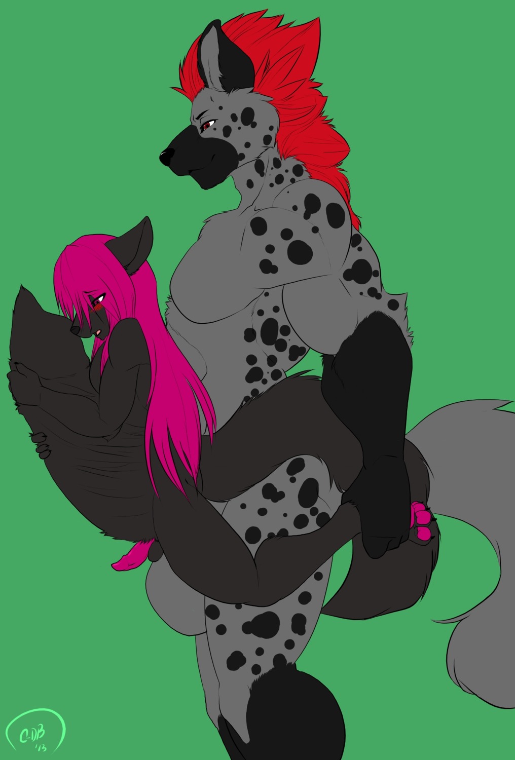 abdominal_bulge anal anal_penetration anthro balls big_balls big_penis black_claws black_nose blush calheb-db canid canine canis claws dipstick_nose dominant duo e621 erection extreme_penetration eyebrows femboy fondling_internal_bulge fur genitals gloves_(marking) hair hi_res huge_balls huge_penis hyena hyper hyper_abdominal_bulge hyper_genitalia hyper_penis jackal larger_dom larger_male leg_markings male male/male male_penetrated male_penetrating male_penetrating_male mammal markings open_mouth pawpads pectoral_bulge penetration penile penis penis_shaped_bulge pink_eyes pink_hair pink_pawpads pink_penis pink_tongue raaru red_eyes red_hair ridiculous_fit sex size_difference smaller_male socks_(marking) spots spotted_hyena tail tongue