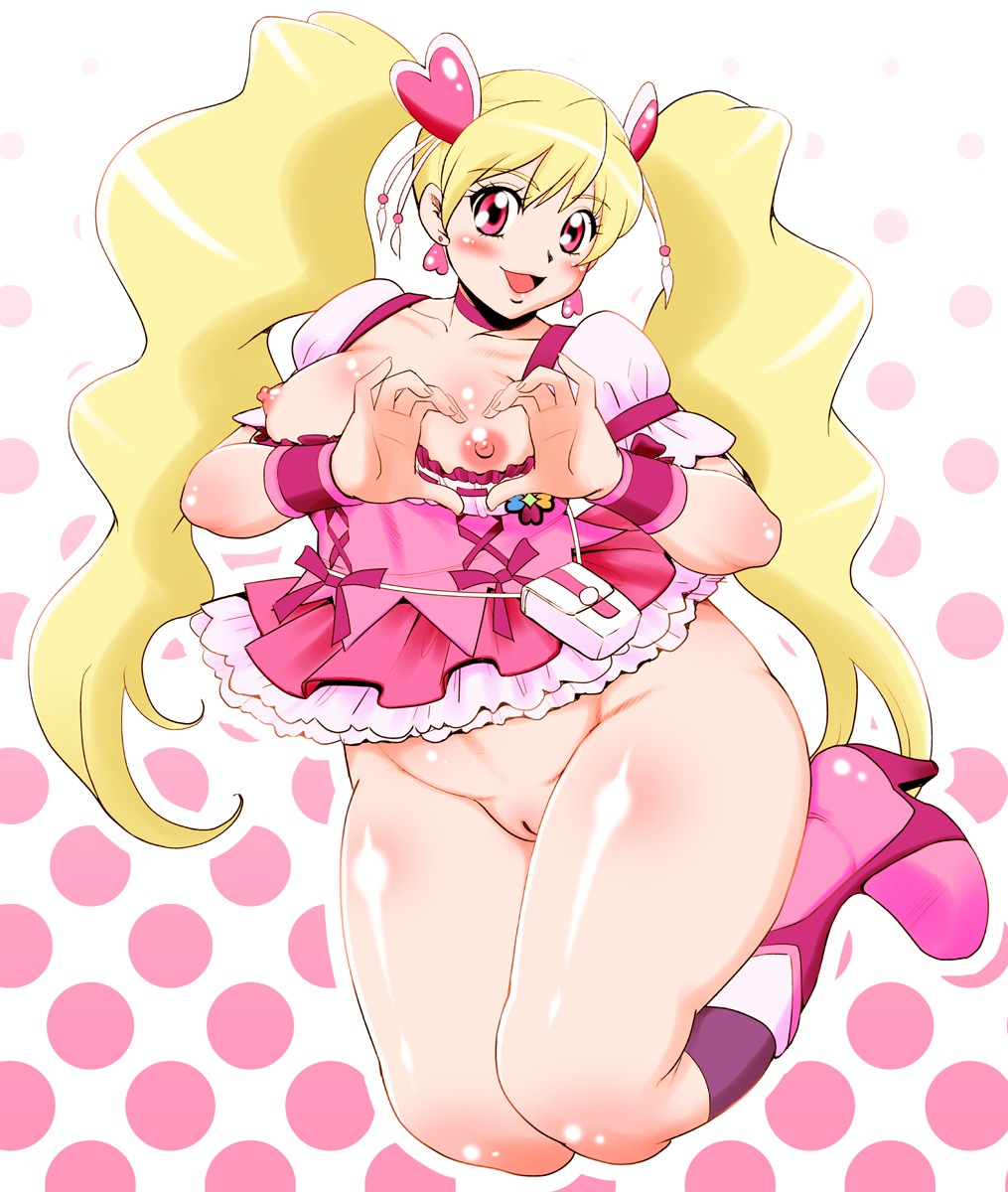 blush breasts clothing cure_peach female fresh_precure! heart highres large_breasts magical_girl momozono_love mura-san nipples precure pretty_cure pussy rule34 smile uncensored