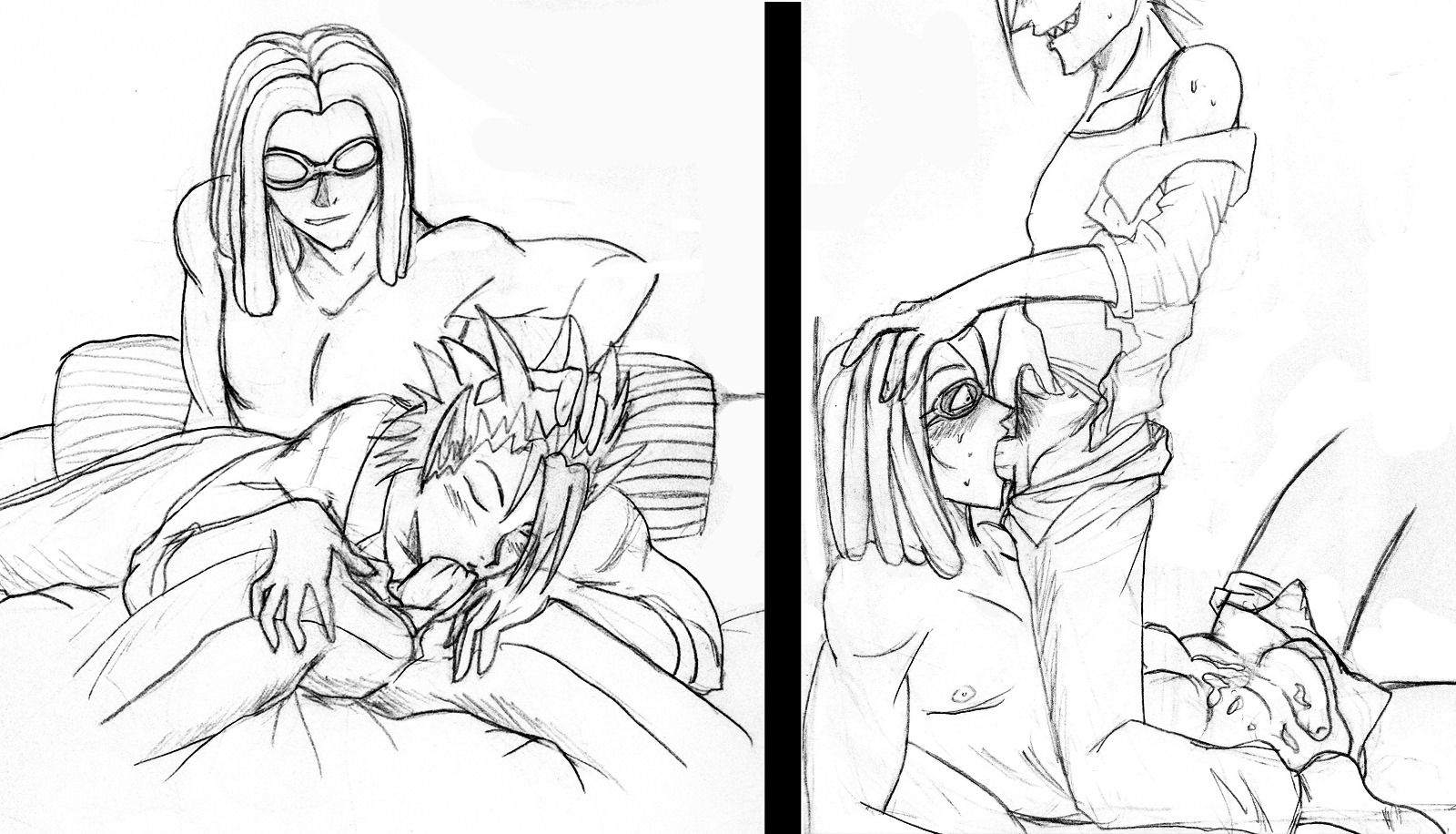 2boys blush closed_eyes cum dreadlocks eyeshield_21 fellatio gay kongou_agon male male_only oral penis rule34 yaoi yoichi_hiruma