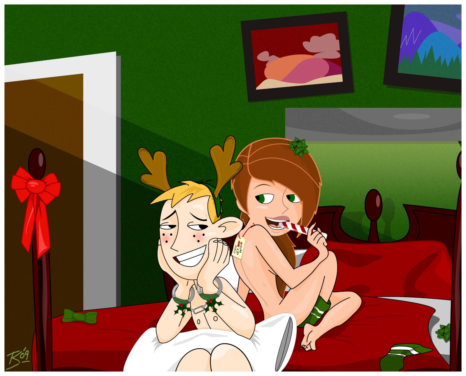 after_sex barefoot bondage christmas disney female hotrod2001 human kim_possible kimberly_ann_possible male ron_stoppable rule34 straight straight_hair tagme
