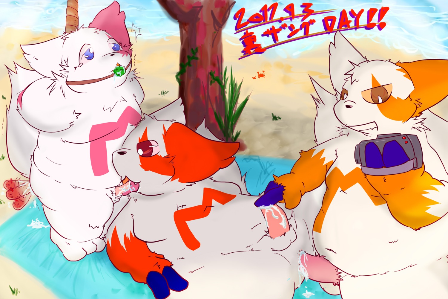 3:2 absurd_res anal anal_penetration anthro ball_gag blue_eyes diglett e621 english_text erection fellatio gag gagged generation_1_pokemon generation_3_pokemon genitals gloves_(marking) group group_sex hi_res japanese_text licking male male/male male_penetrated male_penetrating male_penetrating_male markings nintendo oral orange_eyes penetration penile penis penis_lick pokemon pokemon_(species) punichu red_eyes red_markings reverse_zangoose_day sex slightly_chubby tail text tongue tongue_out translation_request zangoose