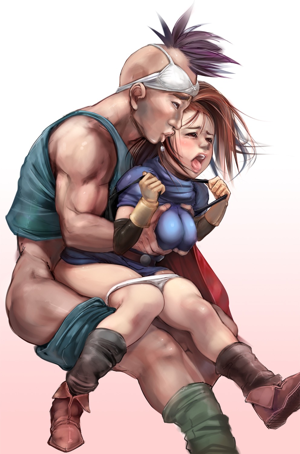 1girls barbara_(dq6) bra breasts clothed_sex clothing dragon_quest dragon_quest_vi female large_breasts ohigetan panties rule34 skirt tagme