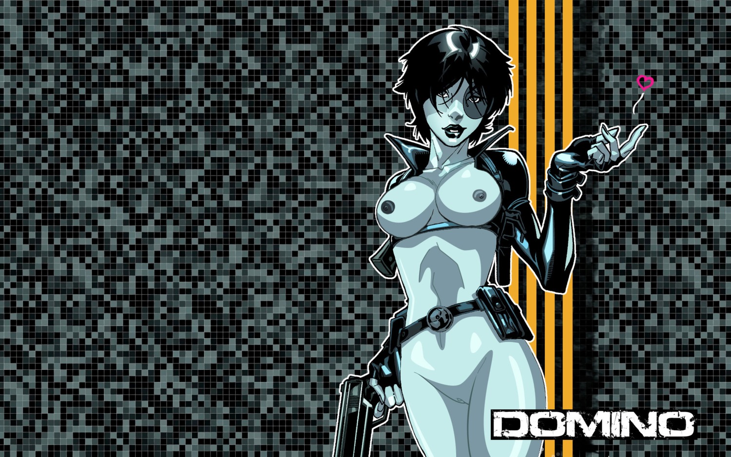 1girls color colored domino_(marvel) female female_only gun homo_superior marvel marvel_comics mutant neena_thurman pistol rule34 solo superheroine tagme uncensored was_bored weapon x-force x-men