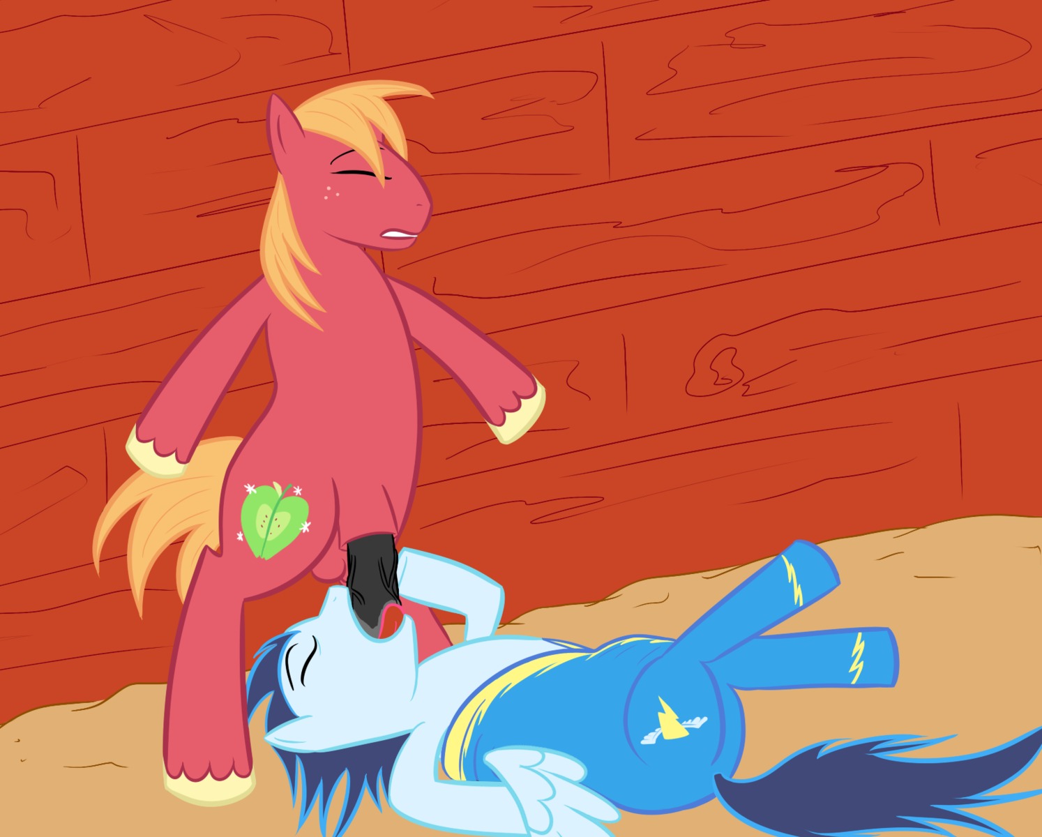 big_macintosh_(mlp) earth_pony equine feral friendship_is_magic horse male male_only my_little_pony pegasus pony rule34 smooth_skin soarin_(mlp) tagme wonderbolts_(mlp)