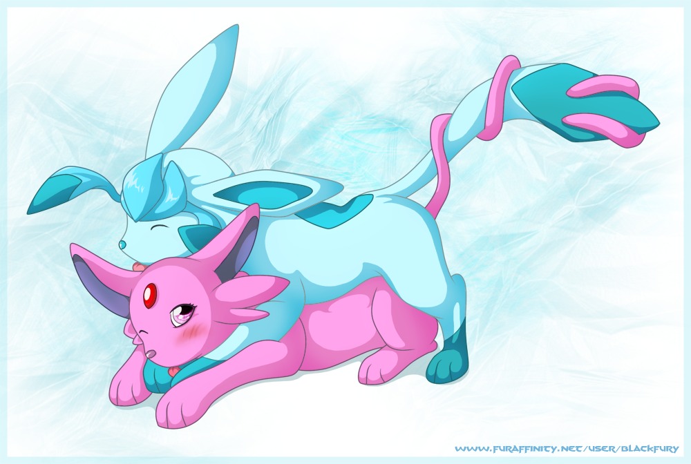blackfury eeveelution espeon female feral glaceon male nintendo pokemon pokemon_(species) rule34
