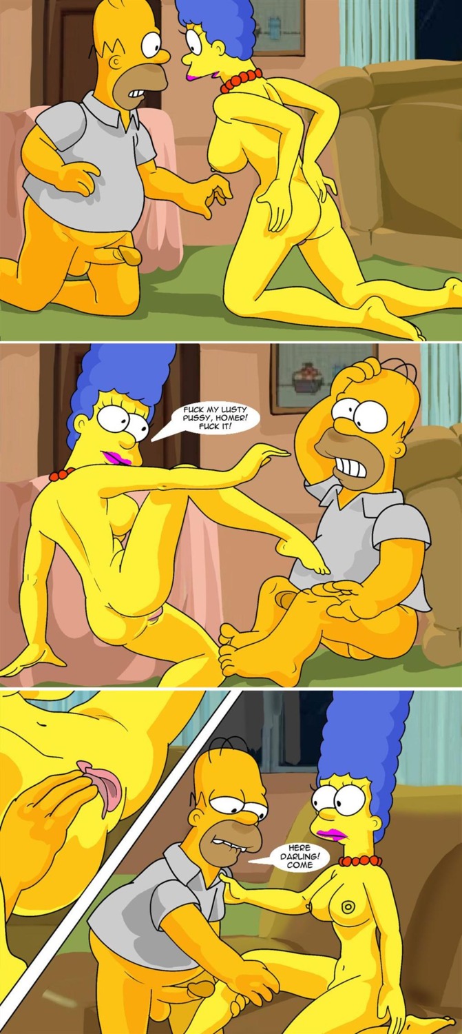 ass breasts color comic female homer_simpson human indoors male marge_simpson nipples nude penis pussy rule34 straight tagme the_simpsons vulva